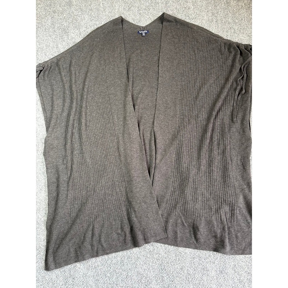 Splendid Gray Cashmere Blend Open Front Ribbed Cardigan Wrap SE6115 Medium